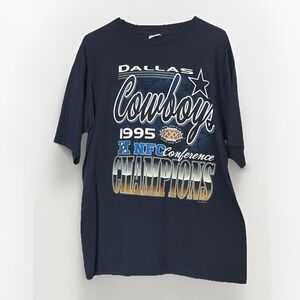 Vintage 1995 Dallas Cowboys NFC‎ Champions Shirt Mens XL 90s NFL Super Bowl XXX